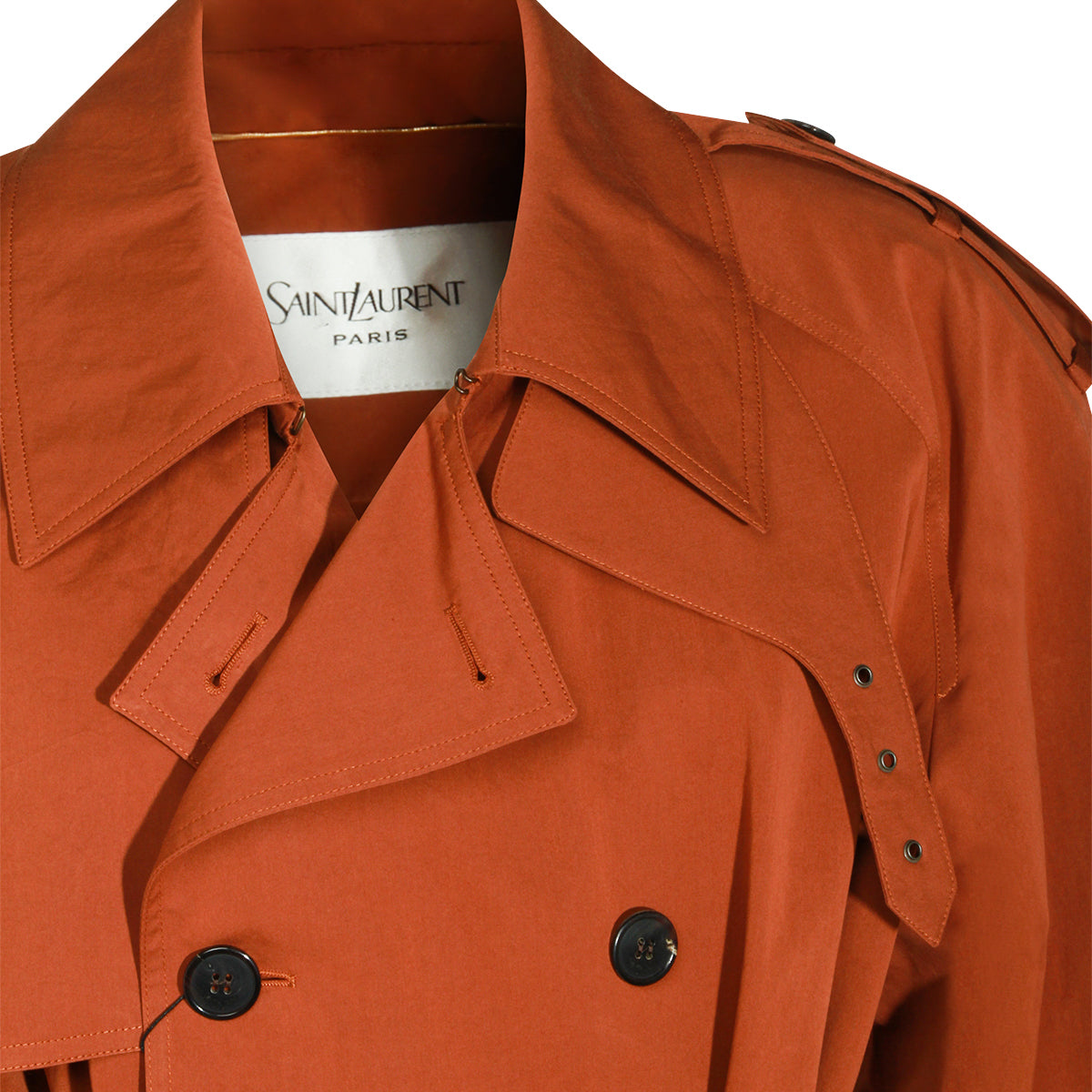 DARK ORANGE COTTON TRENCH COAT