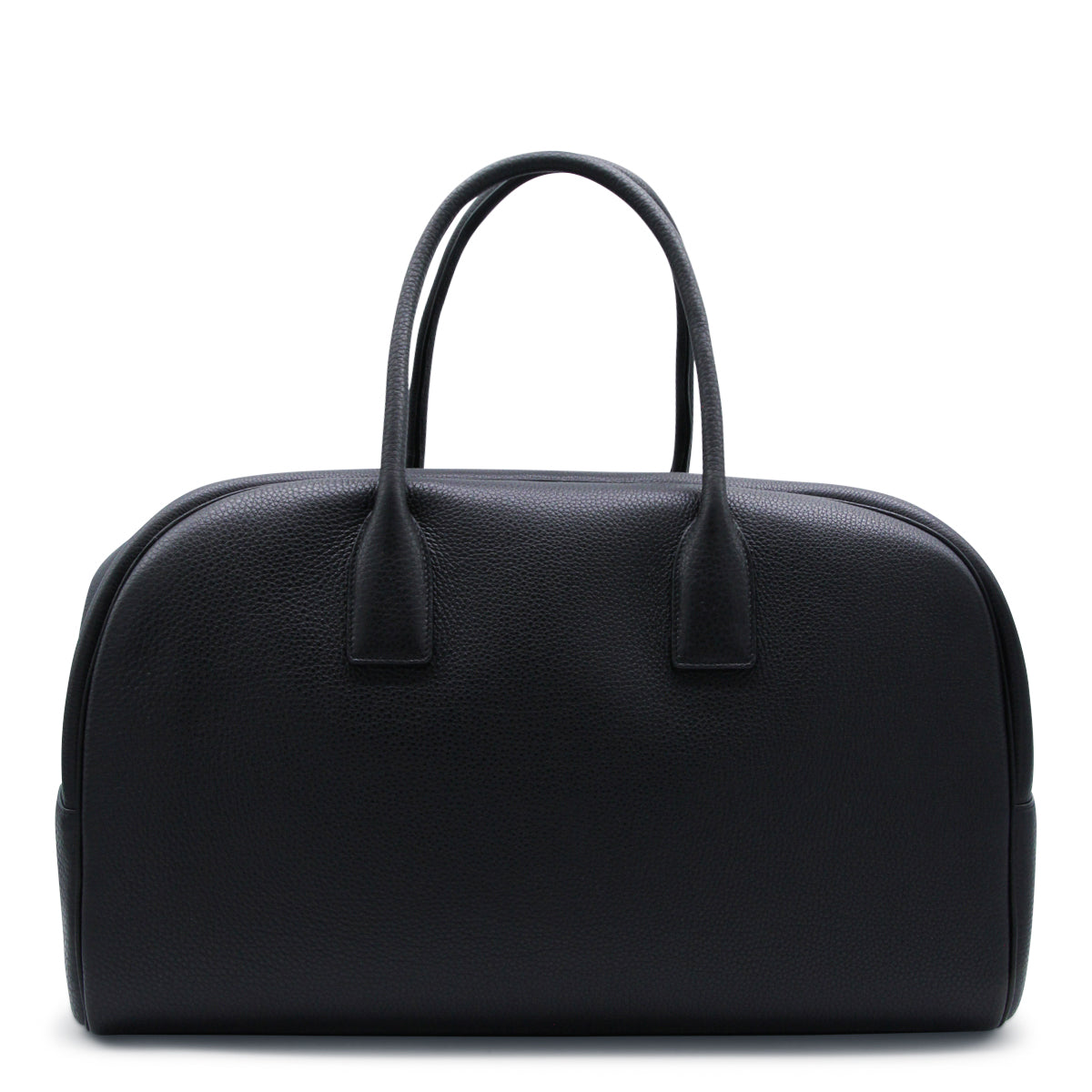 BLACK CALF SKIN TOP HANDLE BAG