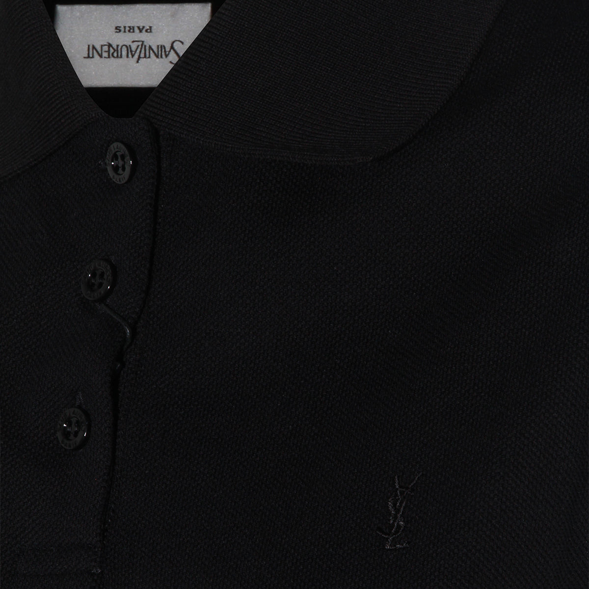 BLACK COTTON POLO SHIRT