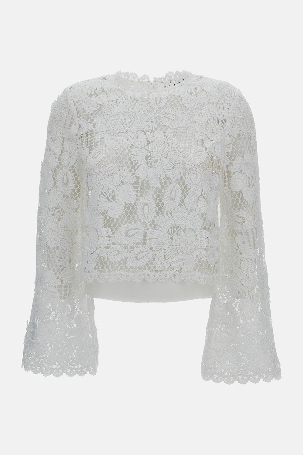WHITE CROCHET LACE TOP