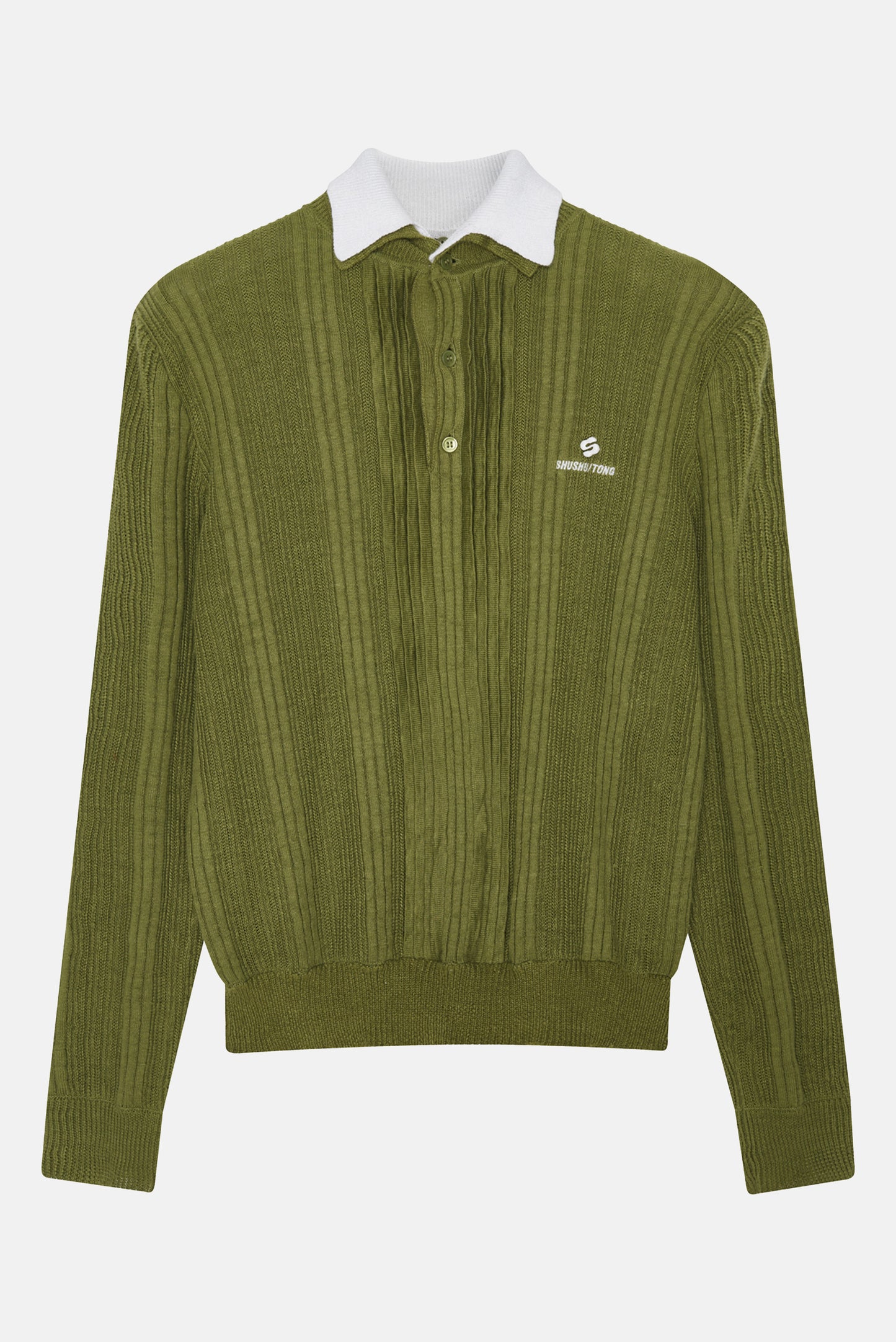 CONTRAST COLLAR KNIT PULLOVER