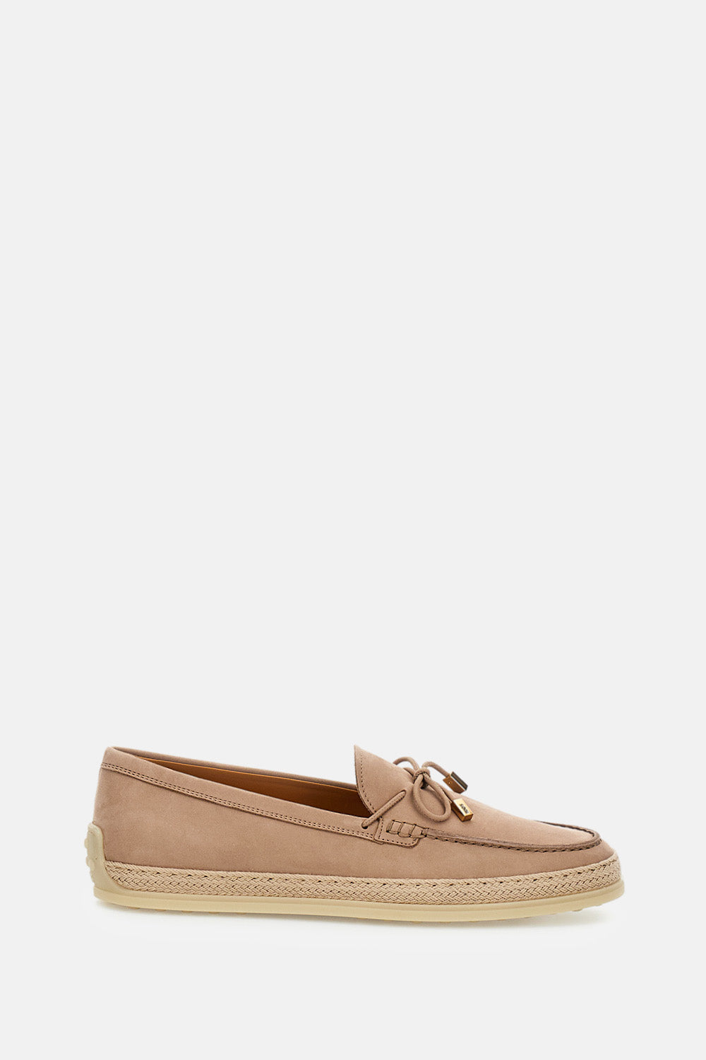 LEATHER AND RAFFIA LOAFER