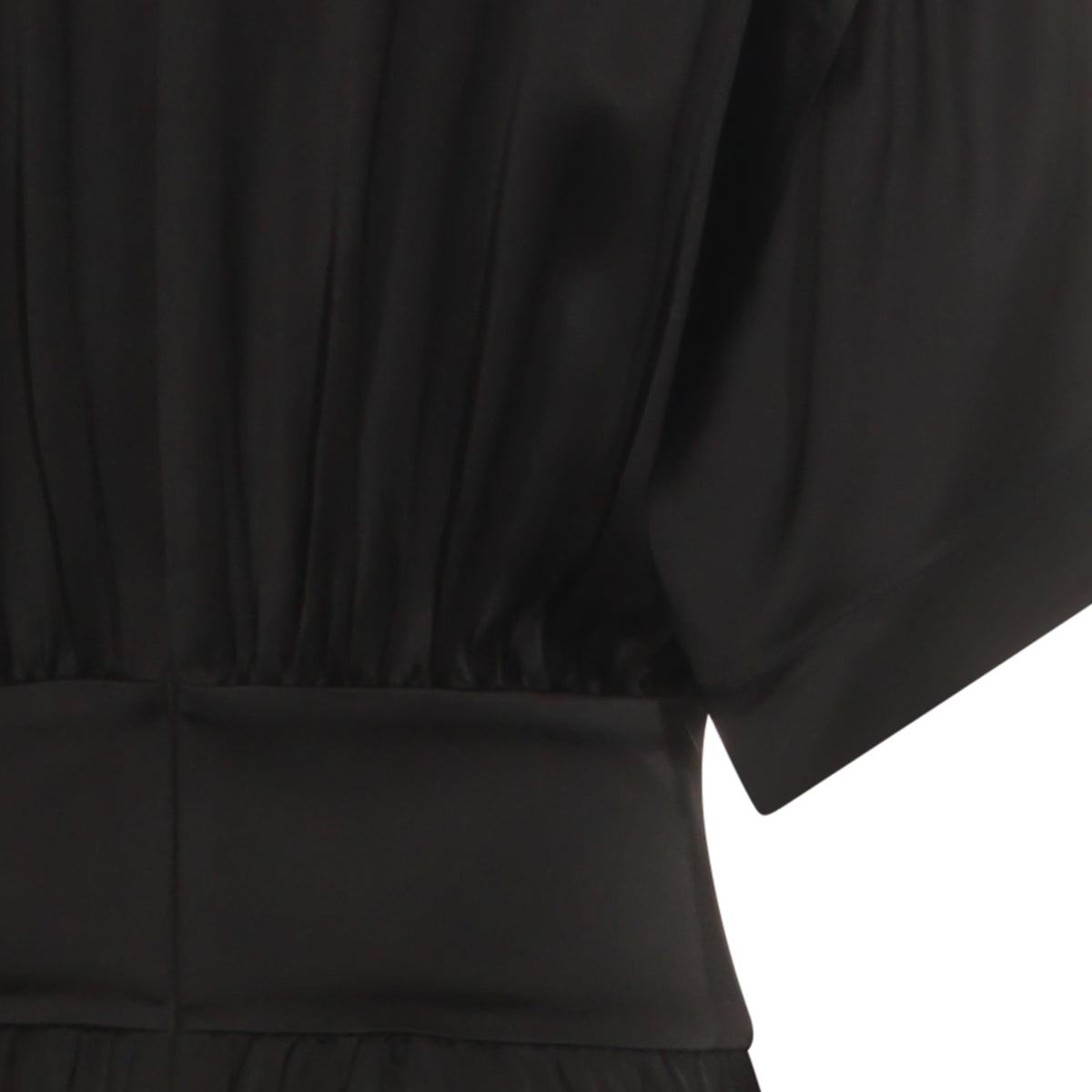 BLACK SATIN TEE DRESS