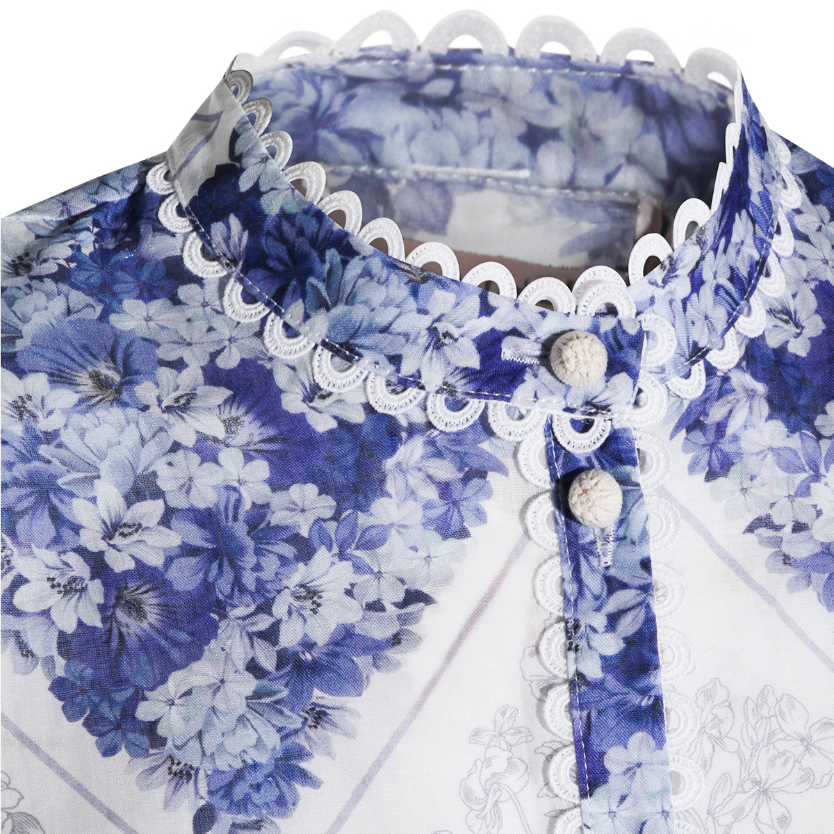 WHITE AND BLUE TOP