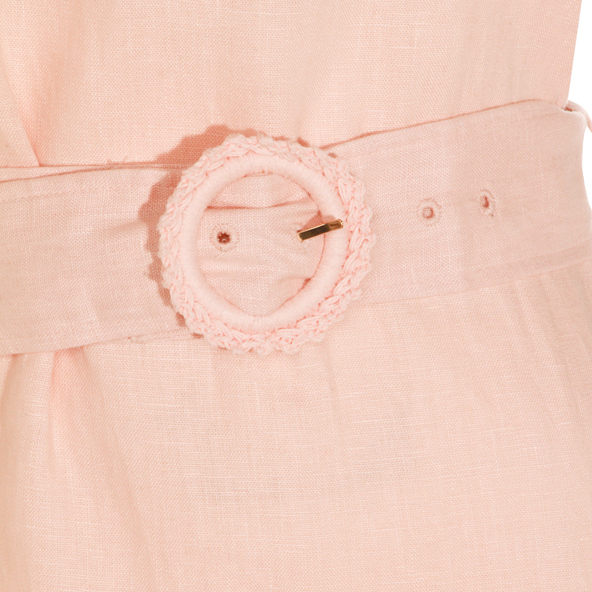 PINK LINEN MINI DRESS