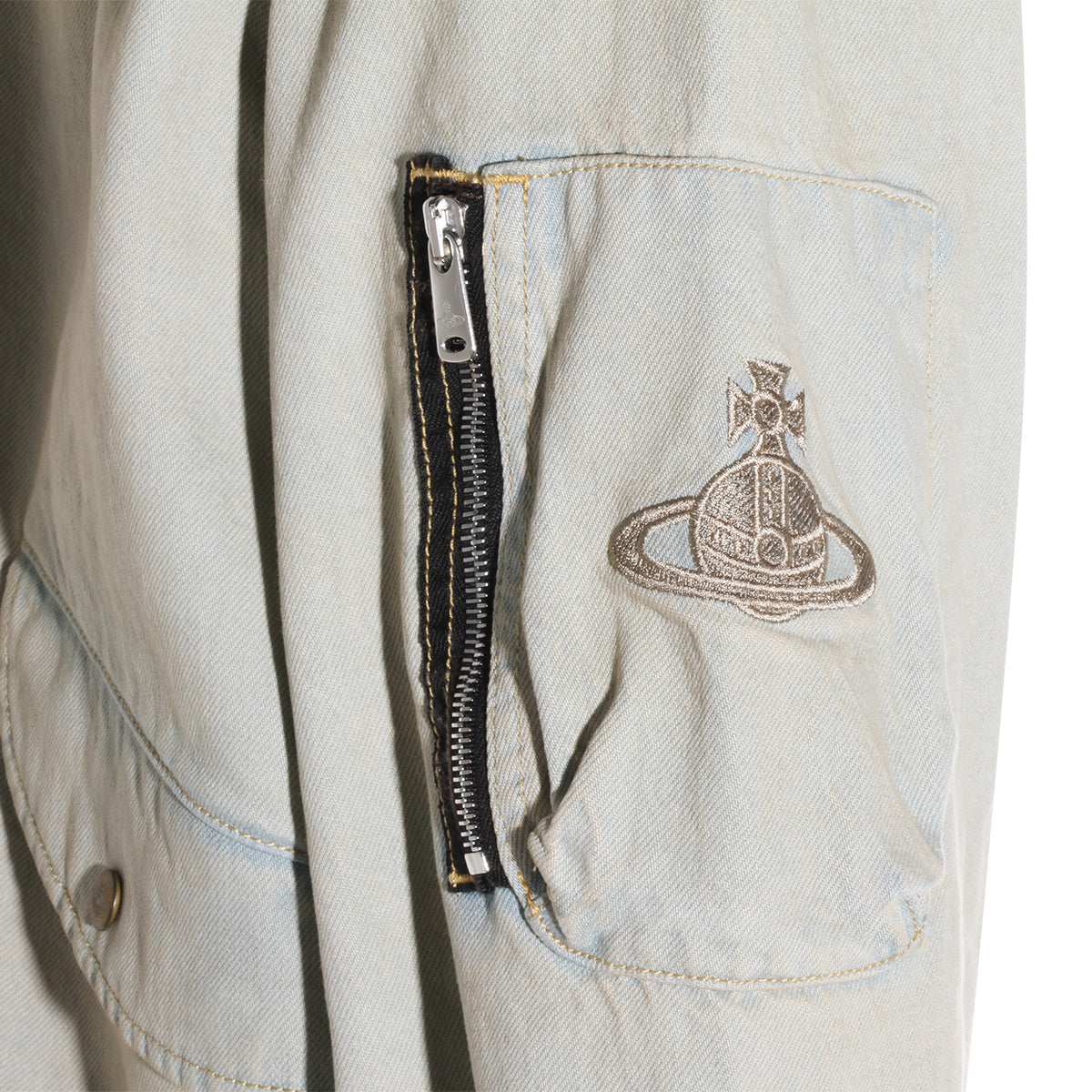 LIGHT BLUE COTTON DENIM JACKET