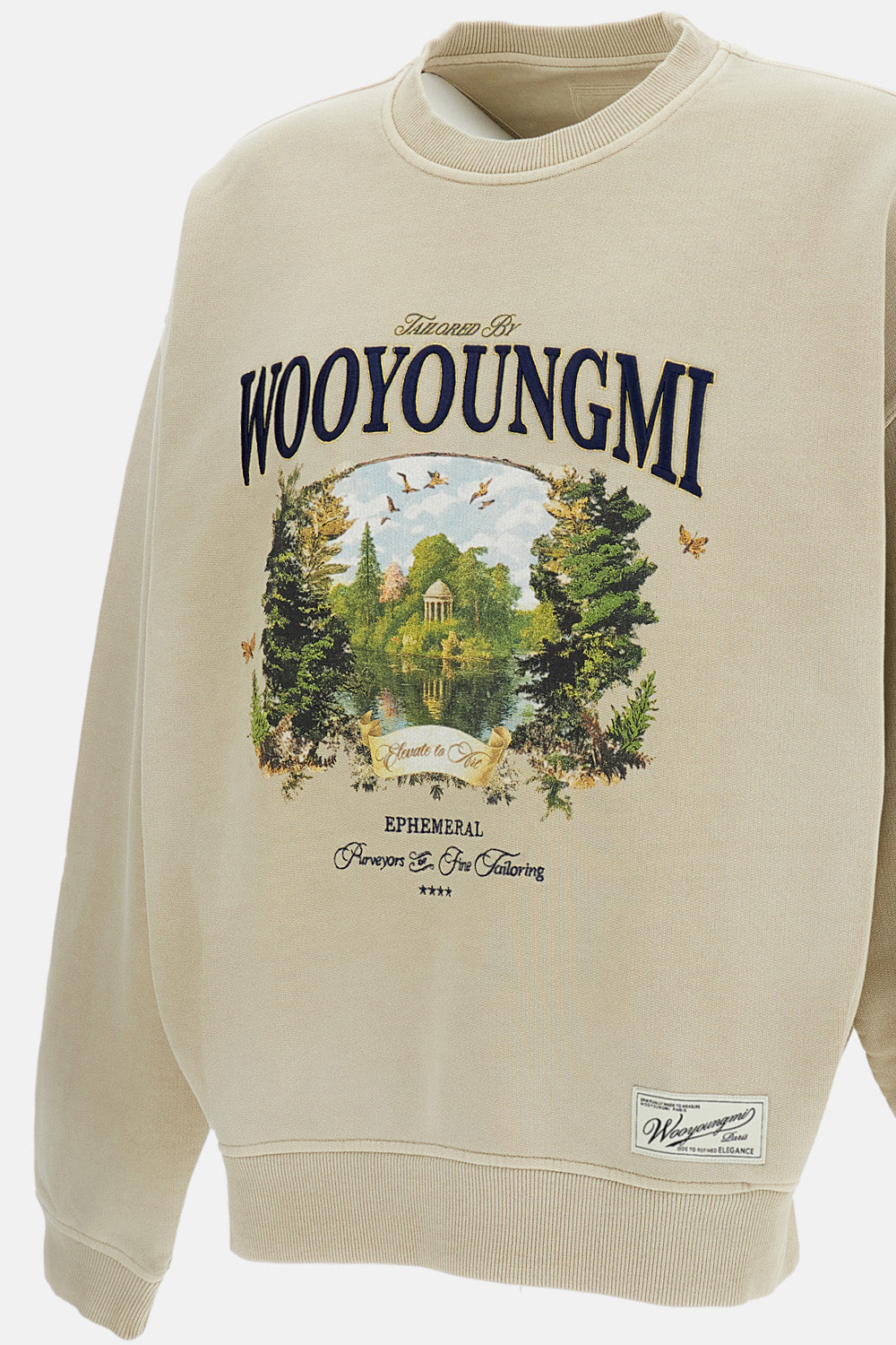 CREWNECK SWEATSHIRT WITH A PRINT AND EMBROIDERY