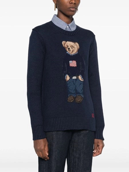 Maglia Polo Bear in cotone e lino