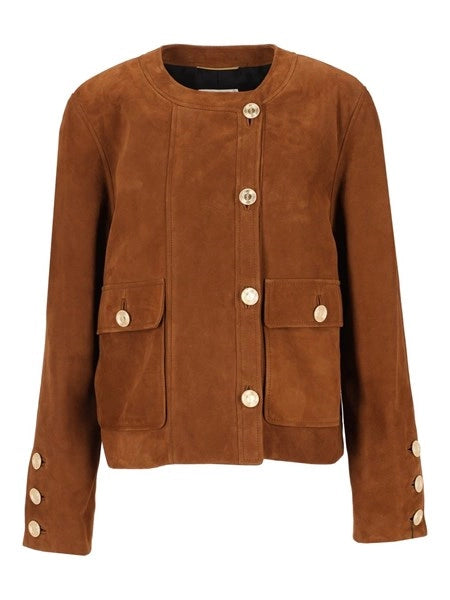Giacca corta in suede