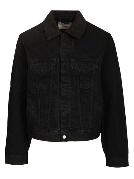 Giacca in jeans con logo circolare