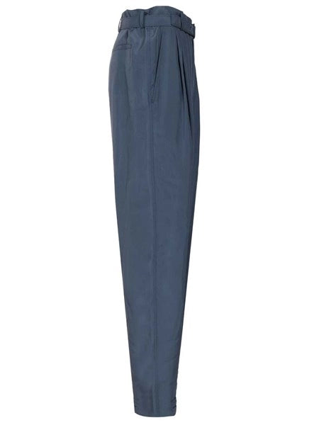 Pantaloni con cintura in seta habutai
