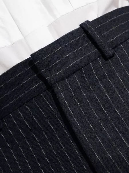 Pantaloni gessati in lana