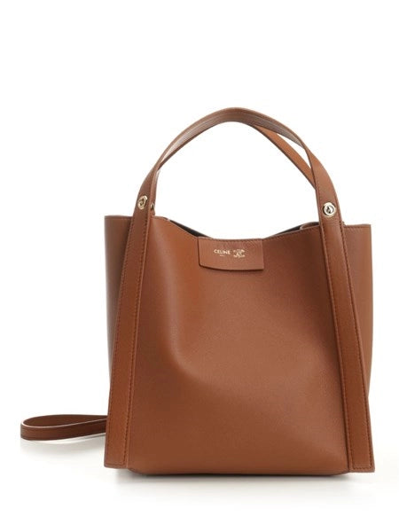 Borsa a cubo piccola in pelle