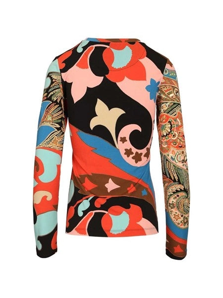 Top a maniche lunghe con stampa paisley