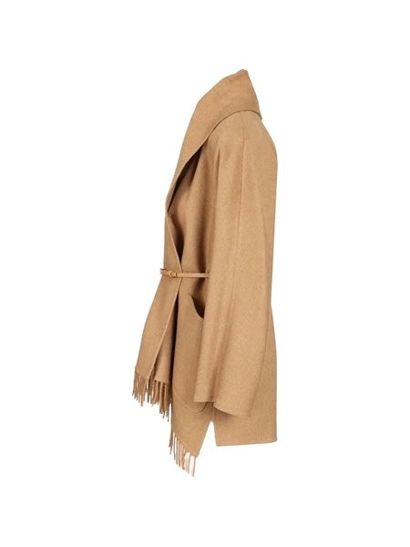 Cappotto cardigan in cammello