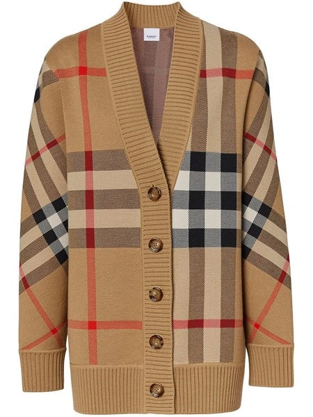 Cardigan in misto lana Check