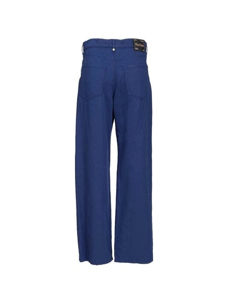 Pantalone in drill di cotone e lino