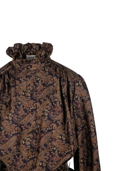 Abito in twill di seta motivo paisley