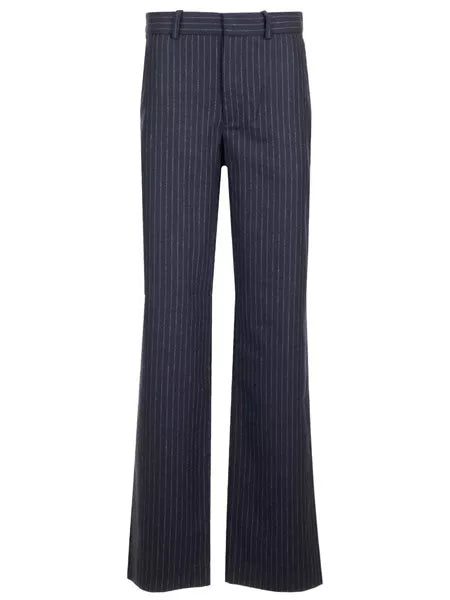 Pantaloni gessati in lana