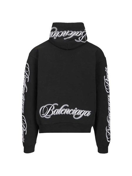 Felpa con cappuccio oversize Cursive