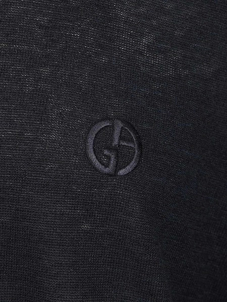 Maglia girocollo in lino e seta