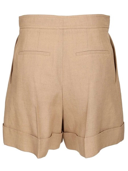 Shorts in lino e viscosa