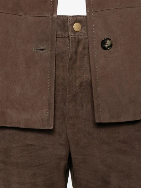 Pantalone in pelle scamosciata