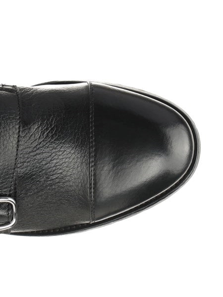 Scarpa doppia fibbia in pelle di cervo