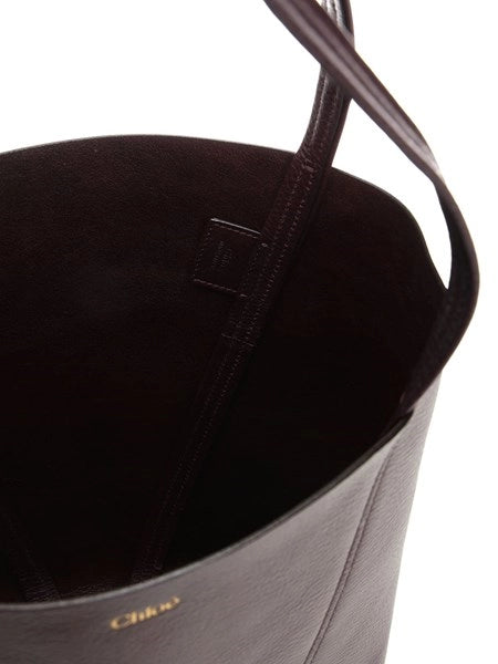 Borsa tote Chloé Spin grande in pelle martellata