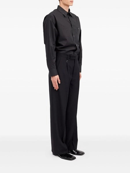 Pantaloni in misto lana con graffette