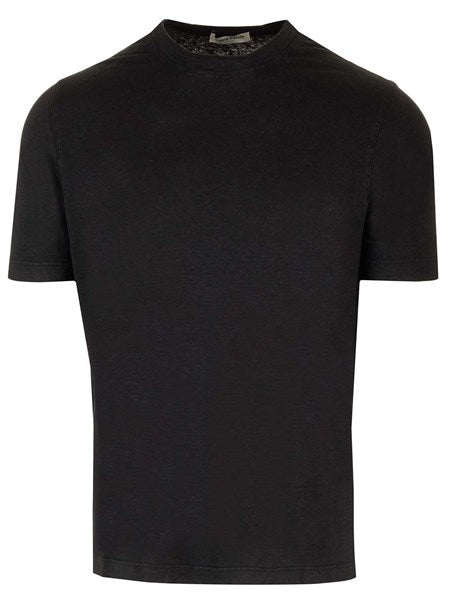 T-shirt nera in lino