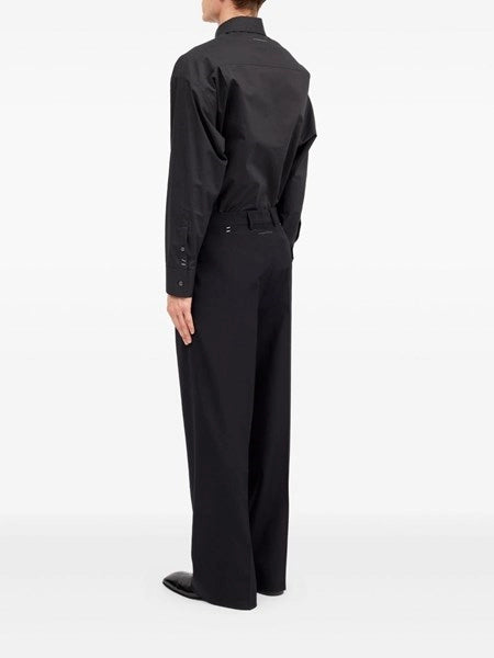Pantaloni in misto lana con graffette