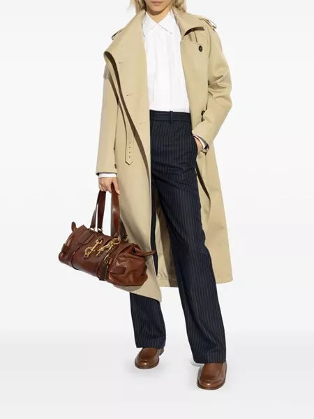 Pantaloni gessati in lana