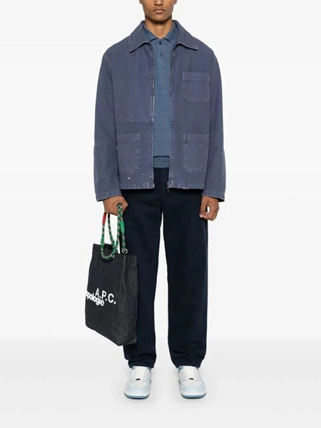 Giacca denim con effetto vissuto