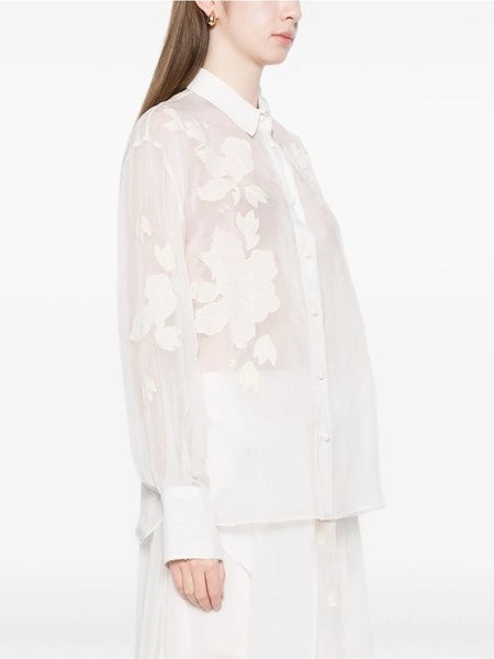 camicia organza ricamo “iris velvet”