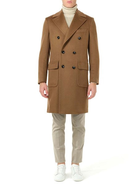 Cappotto doppiopetto cammello