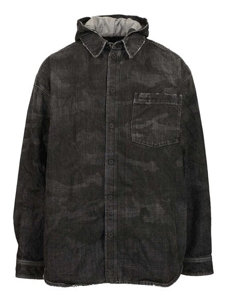 Parka in denim con cappuccio