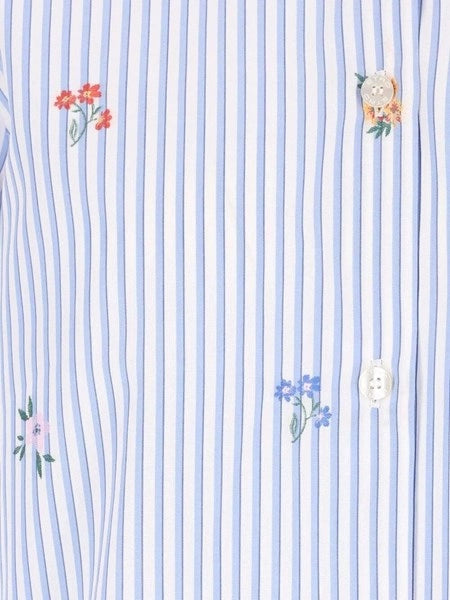 camicia in cotone jacquard a righe