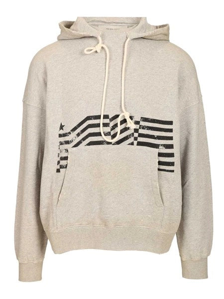 Felpa con cappuccio stampa flag