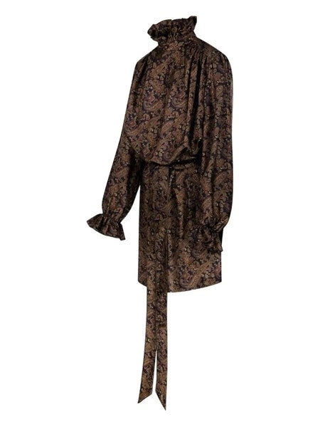 Abito in twill di seta motivo paisley