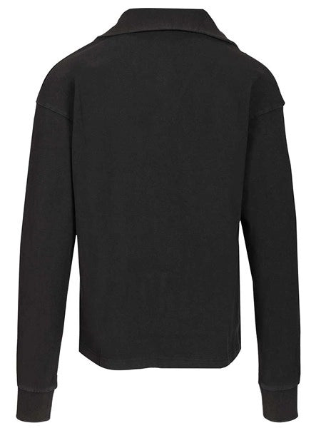 Felpa a mezza zip con logo