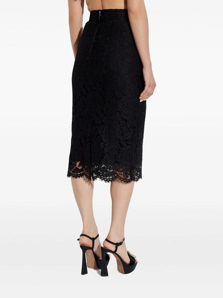 Gonna midi in pizzo stretch