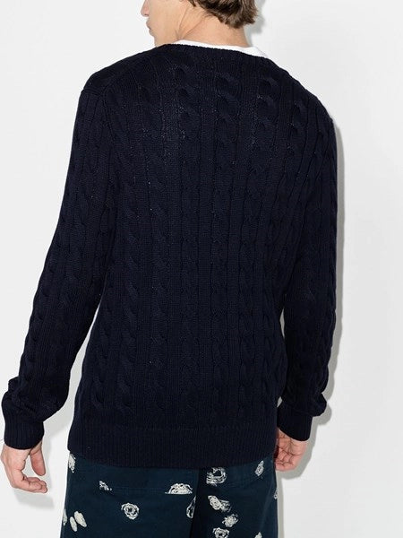 Maglione in cotone a trecce