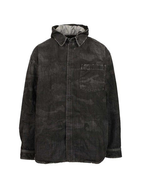 Parka in denim con cappuccio