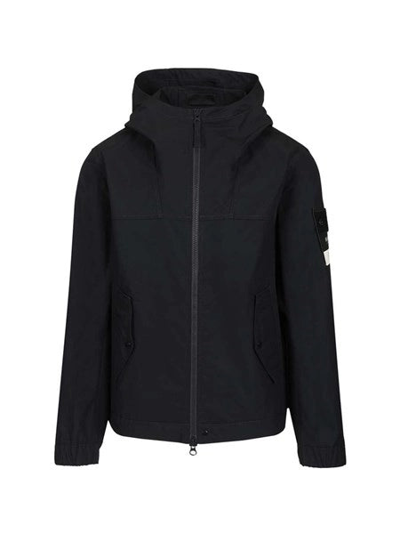 Giacca con cappuccio in twill di cotone biologico