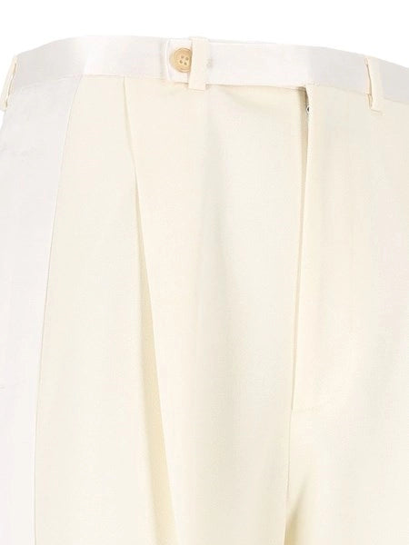 pantaloni smoking hepburn in lana diagonale