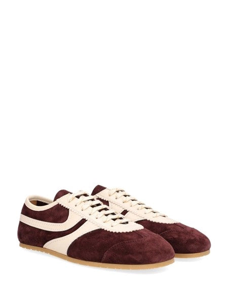 Sneakers in pelle scamosciata con finiture in pelle