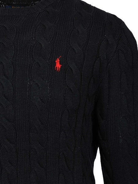 Maglione in cotone a trecce