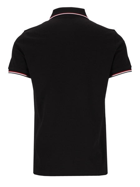 Polo in piquet di cotone con finiture tricolore