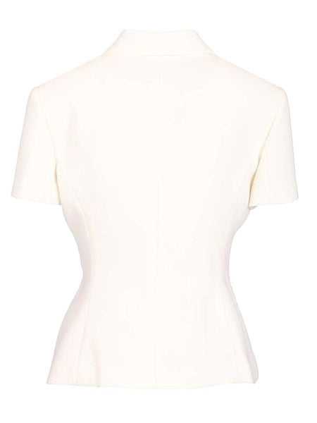 Giacca fitted in crêpe di lana double